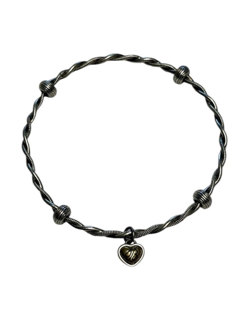 Brighton bangle bracelet. Heart pendant. Feminine. Romantic.